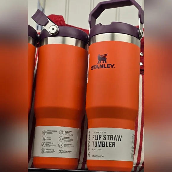 Stanley Vibrant Orange Mug with Purple Lid 'Brand New' NWOT - Picture 6 of 6